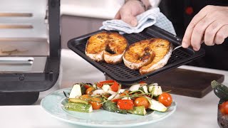 MapleGlazed Salmon with Summer Vegetables using Baumann Living Multi Air Fryer XR [upl. by Melas]