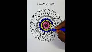 How to draw Mandala for Beginners  small mandala  stepbystep  Coloring [upl. by Donnenfeld]