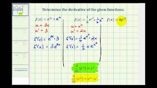 Ex 1 Derivatives Involving the Exponential Function with Base e [upl. by Fokos]