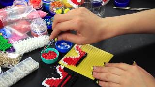 Video Tutorial Slitta Babbo Natale Pyssla albero di natale Full HD 1080p Ita Christmas hama beads [upl. by Yelime]