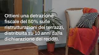 Bonus terrazzi 2024 come funziona lagevolazione fiscale da sfruttare subito [upl. by Yance]