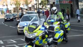 Metropolitan Police  Motorcyclists Escorting Coaches [upl. by Ateuqahs]