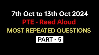 PTE Read Aloud Part5 Oct 2024  Exam Prediction  Read Aloud pte practice with answers pte [upl. by Gross]