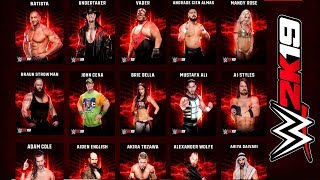 WWE 2K19 ROSTER OFICIAL Todas las SUPERESTRELLAS  RAW Smackdown NXT Leyendas [upl. by Eerej]