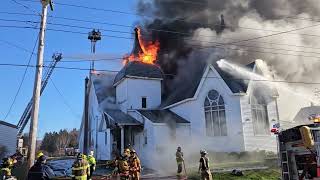 OMG  Baptist Church Fire in Bridgetown Nova Scotia April 26 2024 [upl. by Pip]