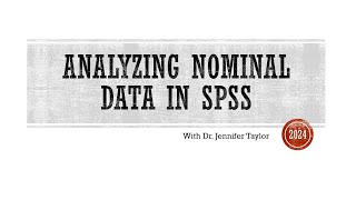 Analyzing Nominal Data is SPSS [upl. by Herve]