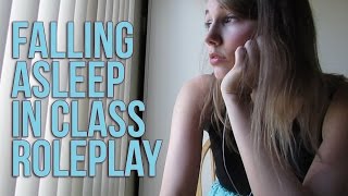 ASMR 💭 Falling Asleep in Class Roleplay soft speaking yawning breathing [upl. by Nelleyram]