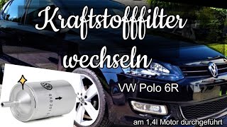 Kraftstofffilter wechseln VW Polo 6R Changing fuel filter VW Polo 6R [upl. by Eilrebma]