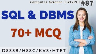 70 MCQ of SQL amp DBMS asked in previous exams of DSSSB  TGTPGT Computer Science study material [upl. by Attennyl]