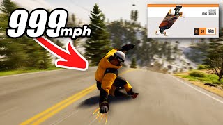 Reaching INSANE SPEEDS With a LONGBOARD in Riders Republic [upl. by Casmey]