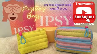 IPSY Mystery Bag  Both Puffer Bags On the Bright Side Paid 16 amp Spring it On Paid 32 March 2024 [upl. by Gannie420]