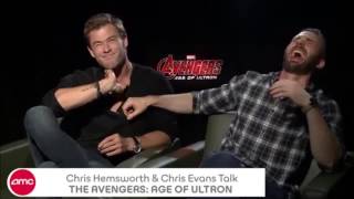 Chris Evans and Chris Hemsworth are High  Hillarious AoU interview [upl. by Schou]