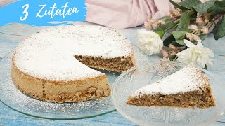 3 Zutaten Kuchen OHNE Mehl  Notfallkuchen  Schnellen Nusskuchen backen [upl. by Nulubez]