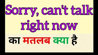 Sorry cant talk right now ka matlab kya hota hai  sorry cant talk right now meaning in hindi [upl. by Garv]