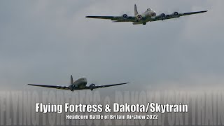 B17 Flying Fortress amp DC3 DakotaC47 Skytrain  Headcorn Battle of Britain Airshow 2022 [upl. by Rammaj]