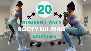 20 GLUTE EXERCISES USING ONLY DUMBBELLS [upl. by Asaph]