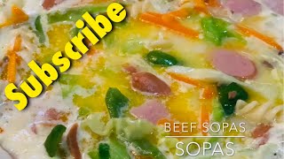 Filipino Recipe  Beef Sopas Beef MacaroniFusilli Soup [upl. by Nuriel]