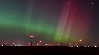 Aurora Borealis TimeLapse Northern Lights Fills Sky Over Central Iowa [upl. by Acinemod]