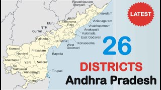 Andhra Pradesh 26 Districts Name 2023  Andhra Pradesh Districts  Map of Andhra Pradesh [upl. by Aihsoek]