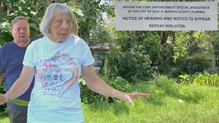 ANGRY KAREN amp CODE ENFORCEMENT She shows up with Husband and DEMANDS we STOP Mowing [upl. by Regdirb]