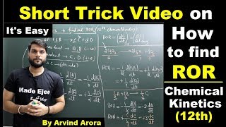 SHORT TRICK  How to find out Rate of Reaction with Examples  Chemical Kinetics  By Arvind Arora [upl. by Ester]