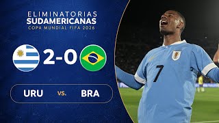 URUGUAY vs BRASIL 20  RESUMEN  ELIMINATORIAS SUDAMERICANAS  FECHA 4 [upl. by Nohsyar657]