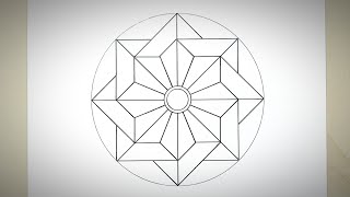 Geometric Circle Design Step by Step  Simple Geometric Design For Kids  Easy Circular Drawing [upl. by Cave687]