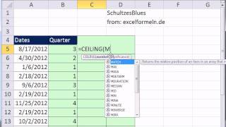 Excel Magic Trick 872 Calculate Quarters From Date3 Methods [upl. by Hindu]