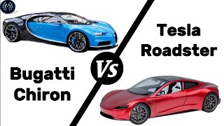 Luxury vs Innovation Bugatti Chiron vs Tesla Roadster [upl. by Enyawal]