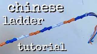 chinese ladder tutorial beginner  friendship bracelets [upl. by Kcinnay]