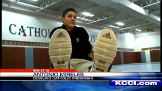 Huge handsome 14 year old with giant feet plays footsie with media [upl. by Cath49]