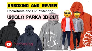 Unboxing and Review Uniqlo Pocketable UV Protection Parka 3D Cut [upl. by Rosette]