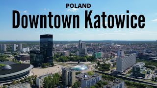 Downtown Katowice  4K drone video [upl. by Neda399]