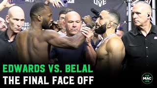 Leon Edwards vs Belal Muhammad Final Face Off quotHes as good as deadquot [upl. by Aitnauq]