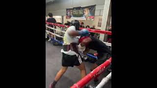 Amateur sparring 125lbs boxing sparring sparringsession boxer [upl. by Enytsuj847]