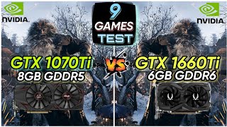 GTX 1070 Ti vs GTX 1660 Ti  9 Games Tested  Which Is Best Performer [upl. by Anpas]