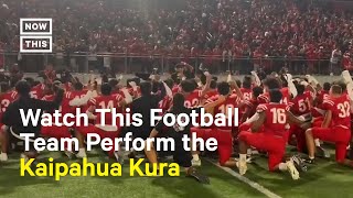 Hawaiian High School Football Team Performs Haka Before Game [upl. by Shelby301]