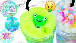 100 HONEST FAMOUS SLIME REVIEW TIBBLE SLIMES MERMAID SLIMEZ RAINBOWPLAYMAKER [upl. by Liarret715]