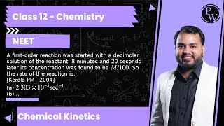 A firstorder reaction was started with a decimolar solution of the reactant 8 minutes and 20 se [upl. by Niwle404]