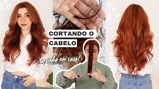 CORTANDO MEU CABELO EM CASA SOZINHA  Corte em Camadas [upl. by Verne]