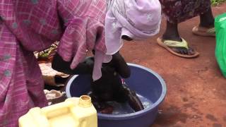 Little Christianar Baby Brendah gets a bath at hospital in JinjaUganda Africa [upl. by Palladin130]