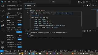 Missing Module Docstring in Python 3  Pylint Error in VSCode [upl. by Soble]