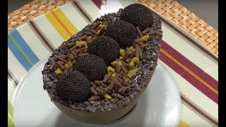 Receita ovo de chocolate recheado com bolo de cenoura e brigadeiro  SEMPRE FELIZ [upl. by Nulubez]