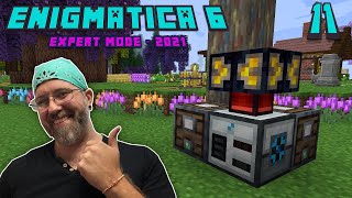 Lets Play Enigmatica 6 Expert EP 11  Arboreal Extractor Power Setup How to make Compressed Iron [upl. by Ecirahs]