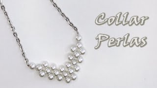 COLLAR DE PERLAS CAÍDA TRIANGULAR Curso de bisutería con perlas [upl. by Rednijar819]