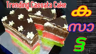 കസ്സാട്ട കേക്ക് ഉണ്ടാക്കാം ഓവൻ ഇല്ലാതെ  Cassata cake recipe  How to make cassata cake [upl. by Samau]