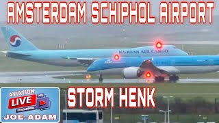 LIVE STORM HENK at Amsterdam Schiphol Airport [upl. by Pirozzo]