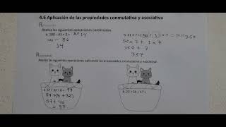 46 Aplicación de las propiedades conmutativa y asociativa Cuad de ejercicio Recuerda y Resuelve [upl. by Nosreve149]