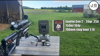 Javelin Gen 2 Slug 36gr 250  150m164y [upl. by Akcirderf]