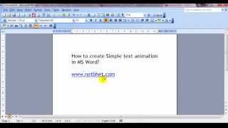 MS word Simple text animation [upl. by Naaitsirhc]